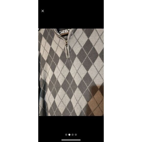 Carbon quarter zip argyle sweater large - Picture 2 of 4
